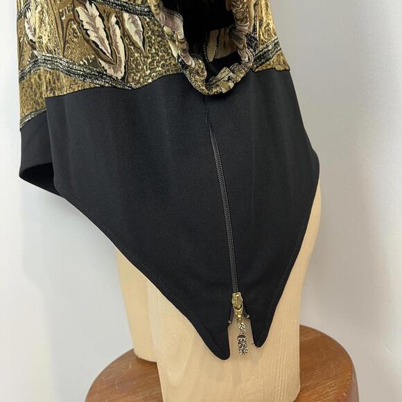 Joseph Ribkoff Animal Print Blouse - Black and Gold - Picture 4 of 12